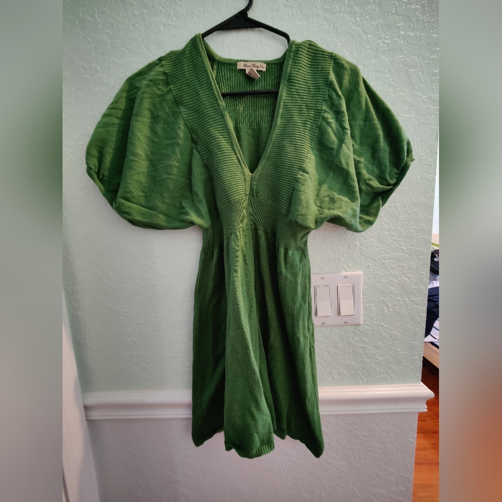 Green sweater dress